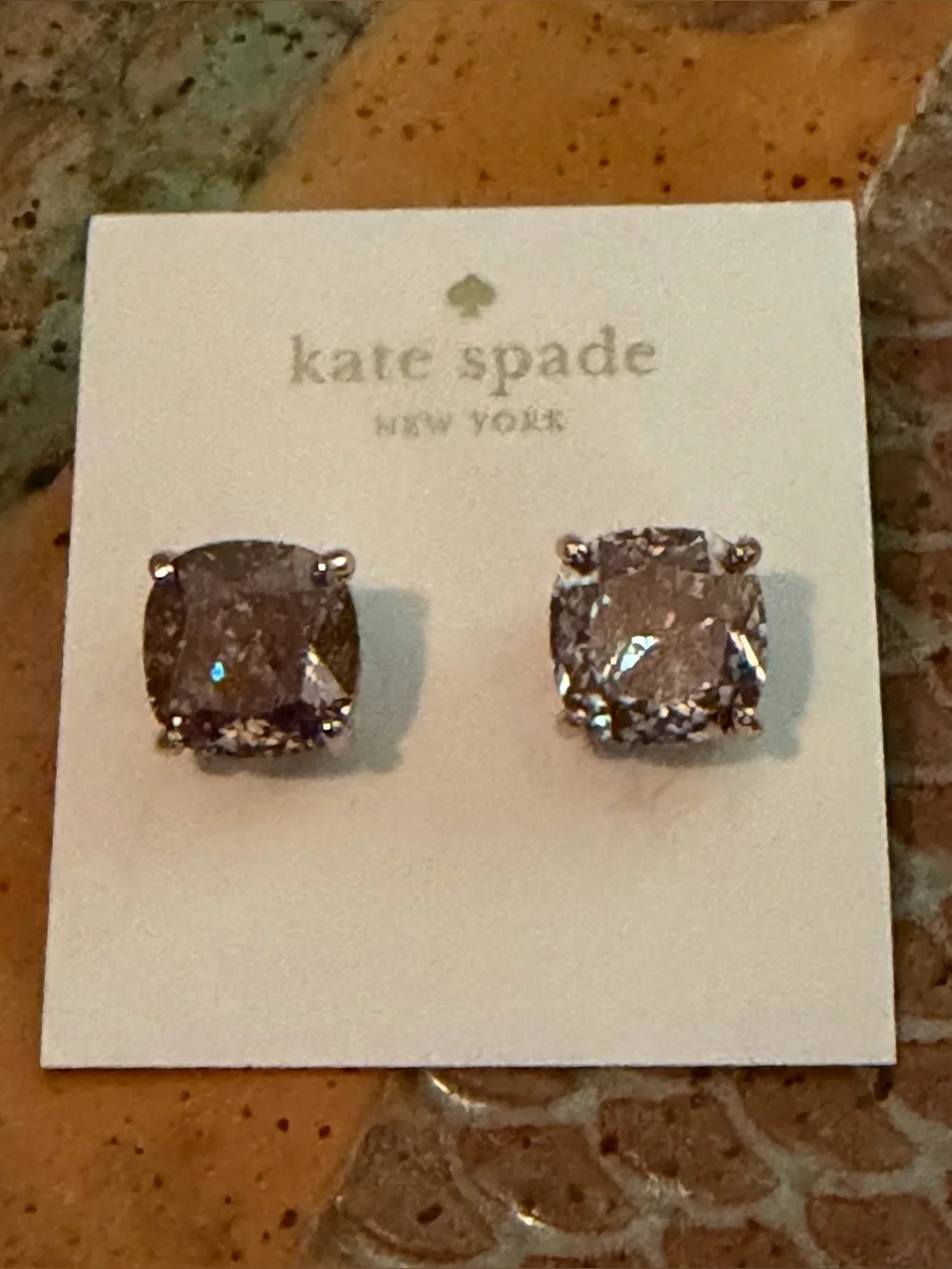 kate spade Crystal Cushion Stud Earrings